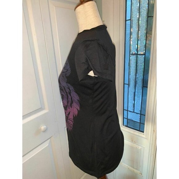 Bobbie Brooks Ladies Tiger Tee Shirt Cap Sleeves Black Background Large - Picture 4 of 11